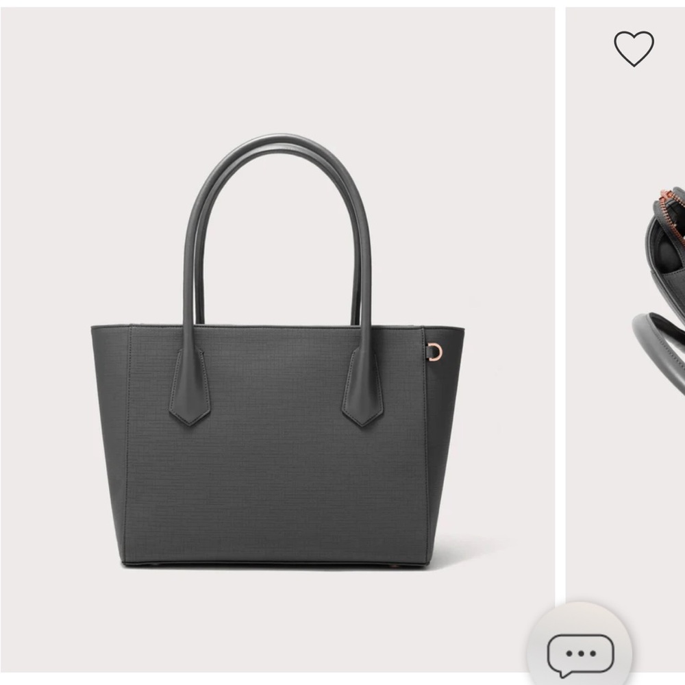 Dagne Dover Dark Grey Charcoal Laptop Signature Tote Large
